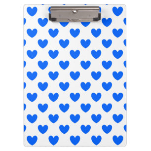 Porte-bloc Coeurs polka bleu sur blanc