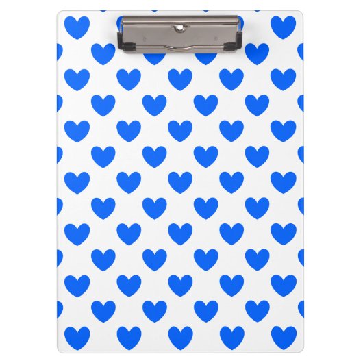 Porte-bloc Coeurs polka bleu sur blanc (Devant)