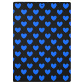 Porte-bloc Coeurs polka bleu sur noir (Dos)
