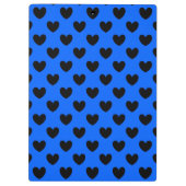 Porte-bloc Coeurs polka noirs sur bleu (Dos)