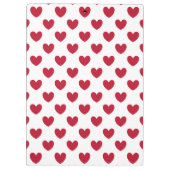 Porte-bloc Coeurs polka rouge sur blanc (Dos)