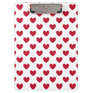 Porte-bloc Coeurs polka rouge sur blanc