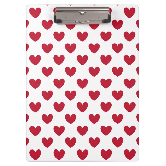 Porte-bloc Coeurs polka rouge sur blanc (Devant)