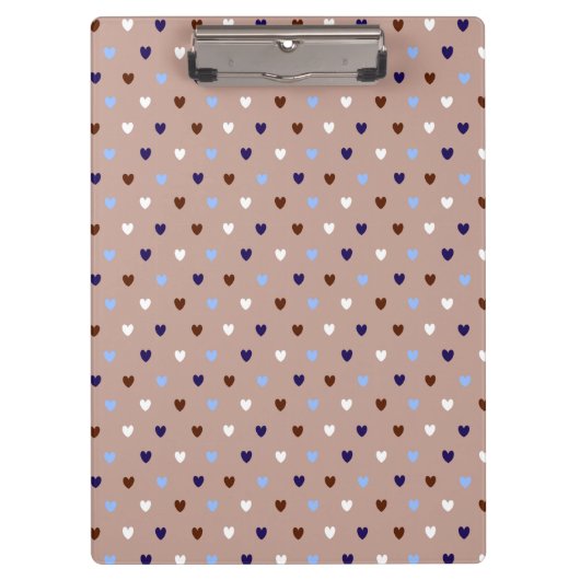 Porte-bloc Coeurs Polka sur brun pâle (Devant)