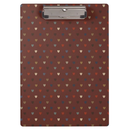 Porte-bloc Coeurs Polka sur kilim brown (Devant)