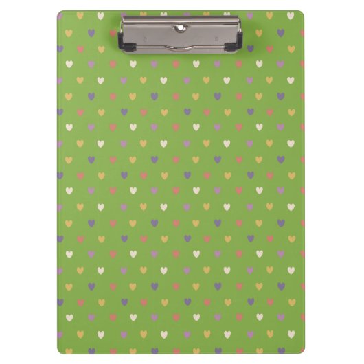 Porte-bloc Coeurs Polka sur vert vert (Devant)