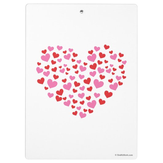 Porte-bloc Coeurs Rouge Et Rose (Dos)