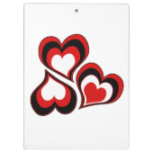 Porte-bloc Coeurs, rouge, noir, blanc, Saint Valentin. (Dos)