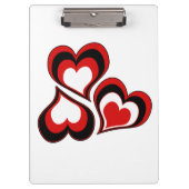 Porte-bloc Coeurs, rouge, noir, blanc, Saint Valentin. (Devant)
