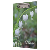 Porte-bloc Coeurs saignants blancs Floral Personnalisé (Gauche)