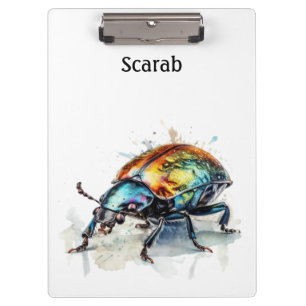 Porte-bloc Coléoptère iridescent en aquarelle, personnalisé