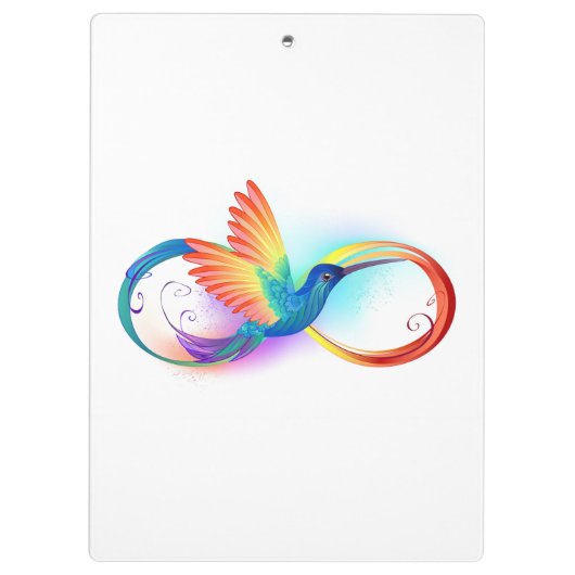 Porte-bloc Colibri arc-en-ciel avec symbole Infinity (Dos)