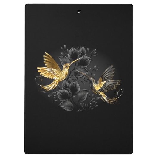 Porte-bloc Colibri noir et or (Dos)