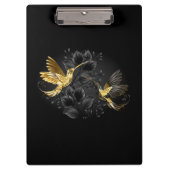 Porte-bloc Colibri noir et or (Devant)