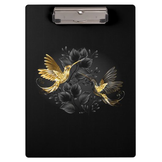 Porte-bloc Colibri noir et or (Devant)