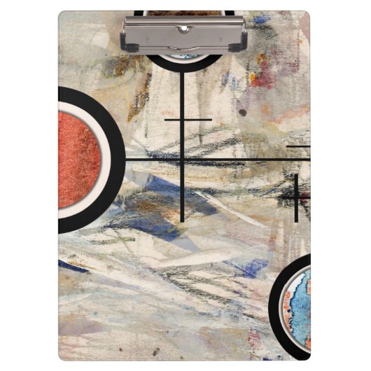 Porte-bloc collage d'art abstrait, médias mélangés et (Devant)