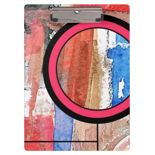 Porte-bloc collage d'art abstrait, médias mélangés et (Devant)
