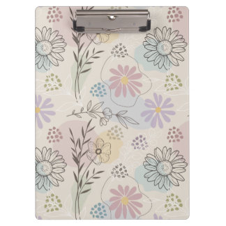Porte-bloc Collage de fleurs sauvages pastel – Géométrique fl
