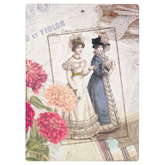 Porte-bloc Collage de mode victorien (Dos)