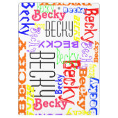 Porte-bloc Collage nommé fait sur commande personnalisé (Dos)