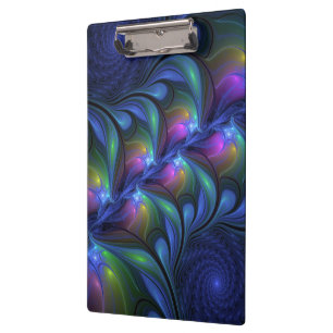 Porte-bloc Coloré Lumineux Abstrait Bleu rose Vert Fractal