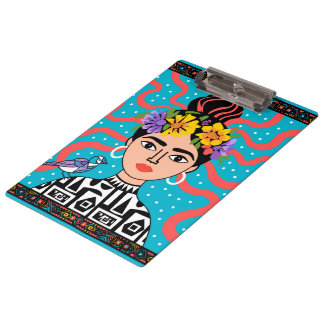 Porte-bloc Colorful Frida Inspired Clipboard - Boho Mexican