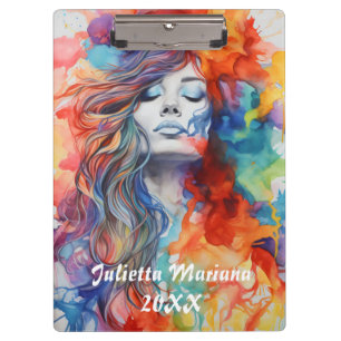 Porte-bloc Colour Burst Nom personnalisé