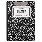 Porte-bloc Composition Carnet Étudiant Enseignant noir (Devant)