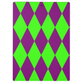 Porte-bloc Conception à carreaux Harlequin vert et violet (Dos)