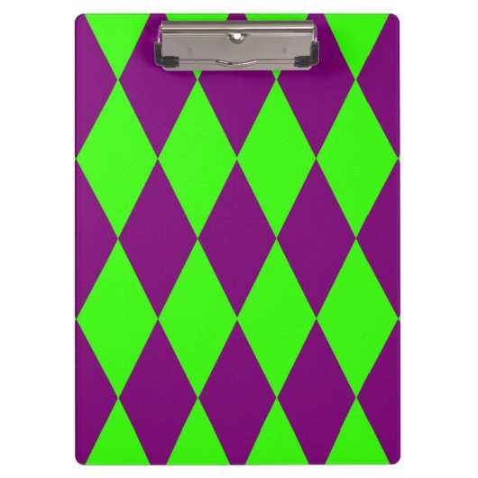 Porte-bloc Conception à carreaux Harlequin vert et violet (Devant)