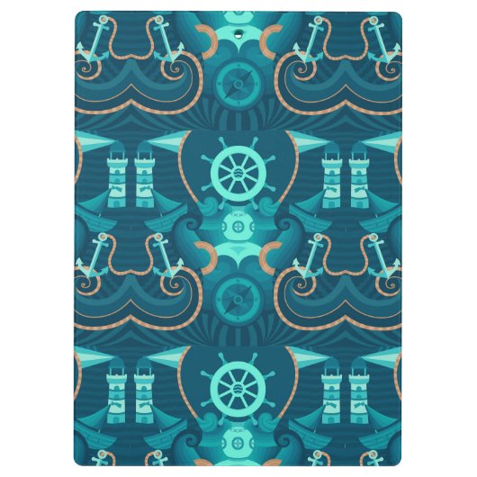 Porte-bloc Conception bleue nautique (Dos)