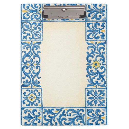 Porte-bloc Conception d'aquarelle fixe portugaise Azulejo (Devant)