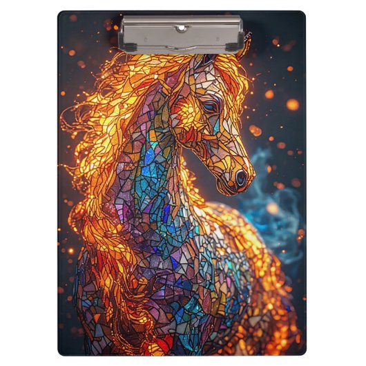 Porte-bloc Conception de cheval en vitrail (Devant)