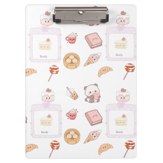 Porte-bloc Conception de dessert friandises rose mignon (Devant)