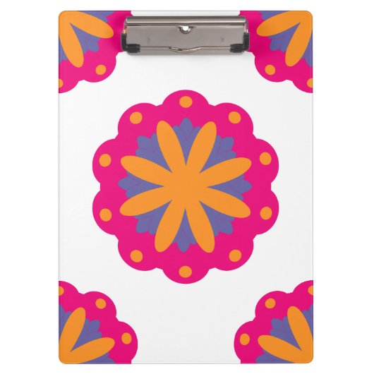 Porte-bloc Conception de fleurs géométriques audacieuses (Devant)