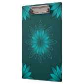 Porte-bloc Conception de mandala à feuilles sarcelles sur fon (Gauche)