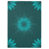 Porte-bloc Conception de mandala à feuilles sarcelles sur fon (Dos)