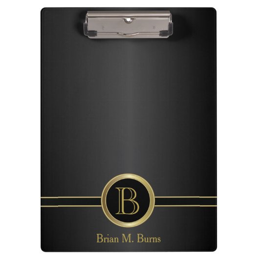 Porte-bloc Conception de monogramme professionnel - Noir clas (Devant)