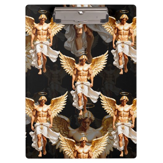 Porte-bloc Conception de motif d'anges dorés célestes (Devant)