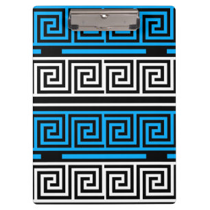 Porte-bloc Conception de motif de frise à clé grecque bleu no
