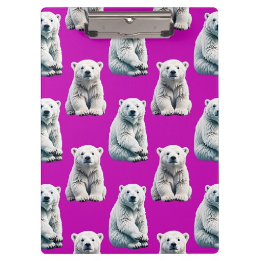 Porte-bloc Conception de motif d'ours polaire violet (Devant)