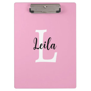 Porte-bloc Conception de nom de monogramme rose personnalisé