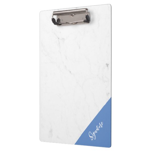 Porte-bloc Conception de rectangle bleu Monogramme Marbre bla (Gauche)