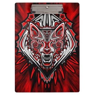 Porte-bloc Conception de totem tribal Haida de loup