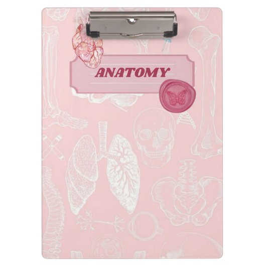 Porte-bloc Conception esthétique d'anatomie rose pour étudian (Devant)