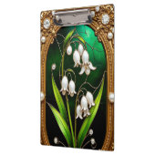 Porte-bloc Conception florale dans un cadre doré (Gauche)