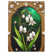 Porte-bloc Conception florale dans un cadre doré (Dos)