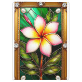 Porte-bloc Conception florale dans un cadre doré (Dos)