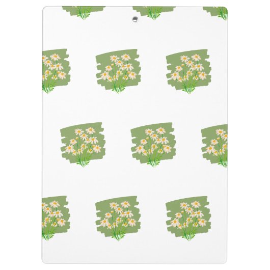 Porte-bloc Conception Florale Rustique sur Fond Vert (Dos)