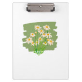 Porte-bloc Conception Florale Rustique sur Fond Vert (Devant)